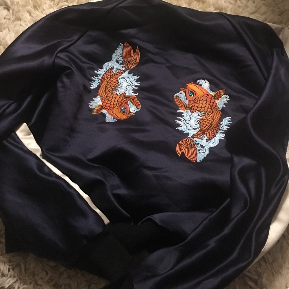 Urban Renewal Embroidered Satin Bomber Jacket - Picture 4 of 4